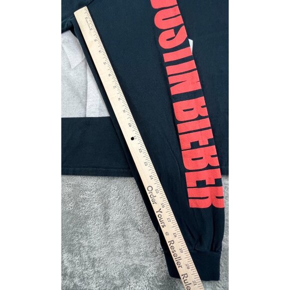 Justin Bieber Purpose Tour Shirt Mens Medium Black Long Sleeve AOP Concert Tee - Picture 8 of 12